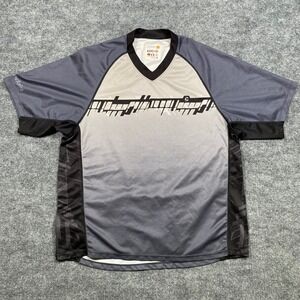 Cannondale Men's Cycling Jersey Short Sleeve Gray Black Graphic V-Neck XL